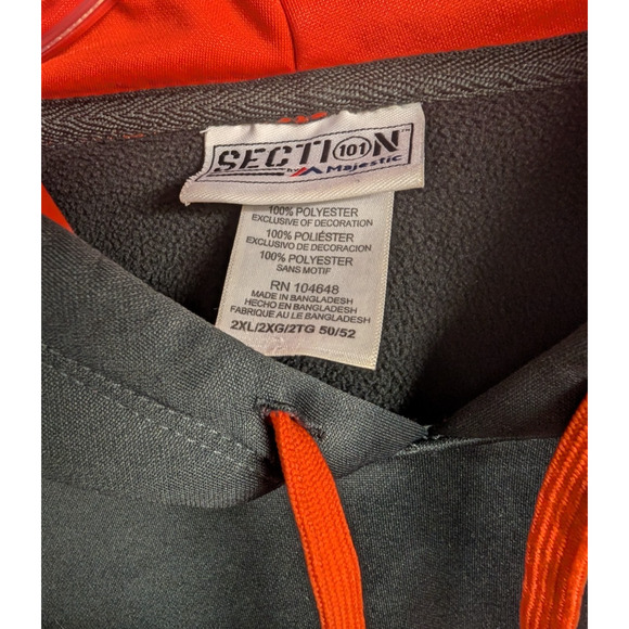 Syracuse Orange Section 101 Majestic Dark Gray Pullover Hoodie Size 2XL - Picture 4 of 4